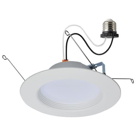 Satco 9 Watt LED Downlight Retrofit 5-6 Inches CCT Selectable Round White Finish 120 Volt S11801R1